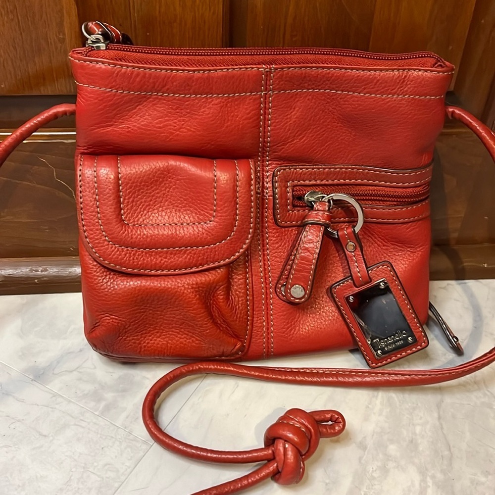 Tignanello   Crossbody bag  Genuine leather Red   Mini Bag  Wallet bag Card & ID
